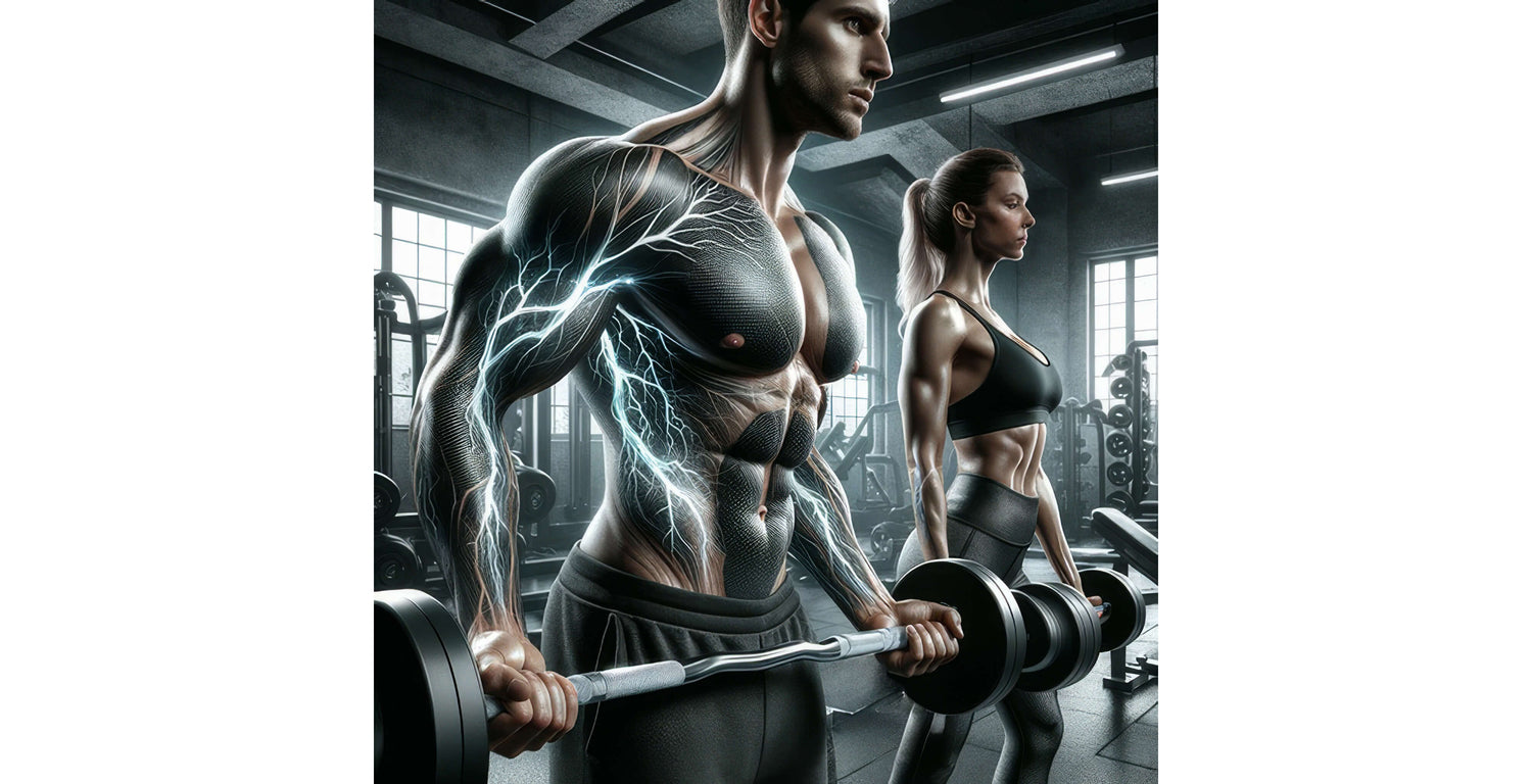 Image of man and woman working out at a gym